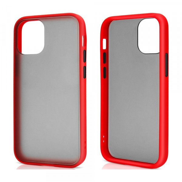 Wholesale Slim Matte Hybrid Bumper Case for iPhone 12 / iPhone 12 Pro 6.1 inch (Red)